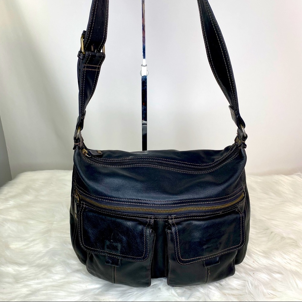 Fossil Black Leather Shoulder Bag
